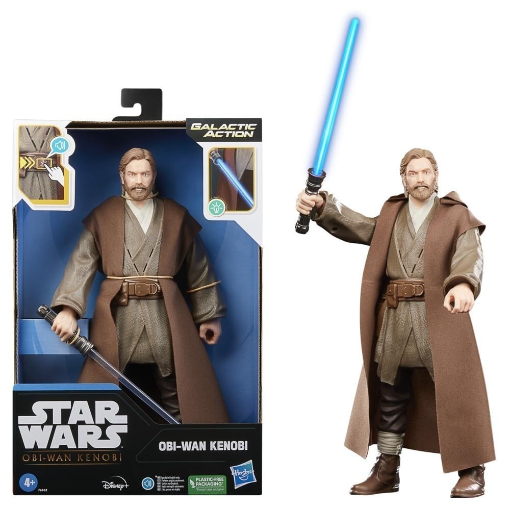 Star Wars: Galactic Action Obi-Wan Kenobi Interactive Electronic Figure New 2023